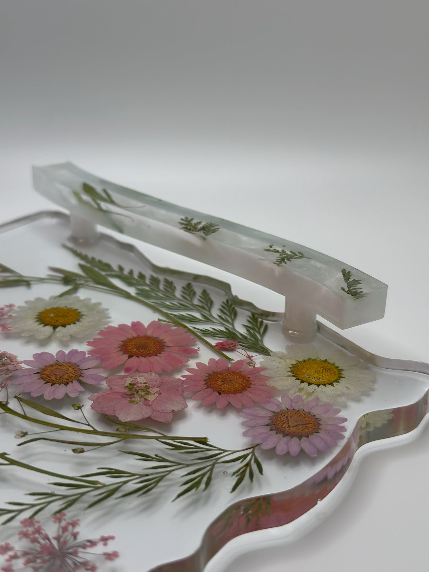 Floral and Clear resin Tray