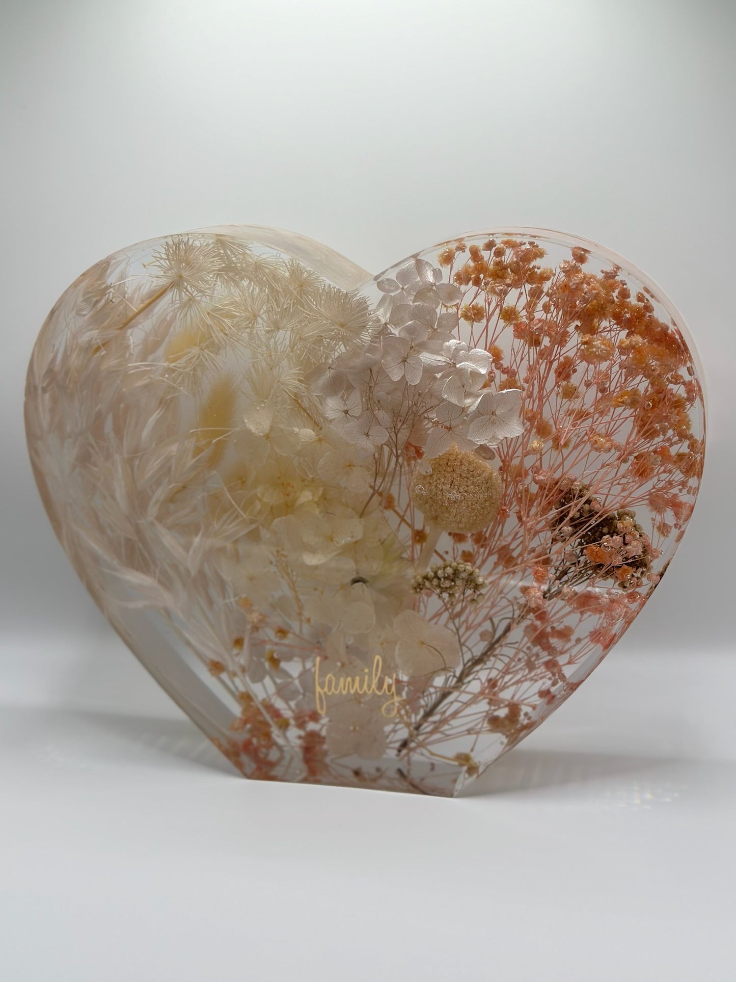 Heart shaped flowers preserve 8.5”