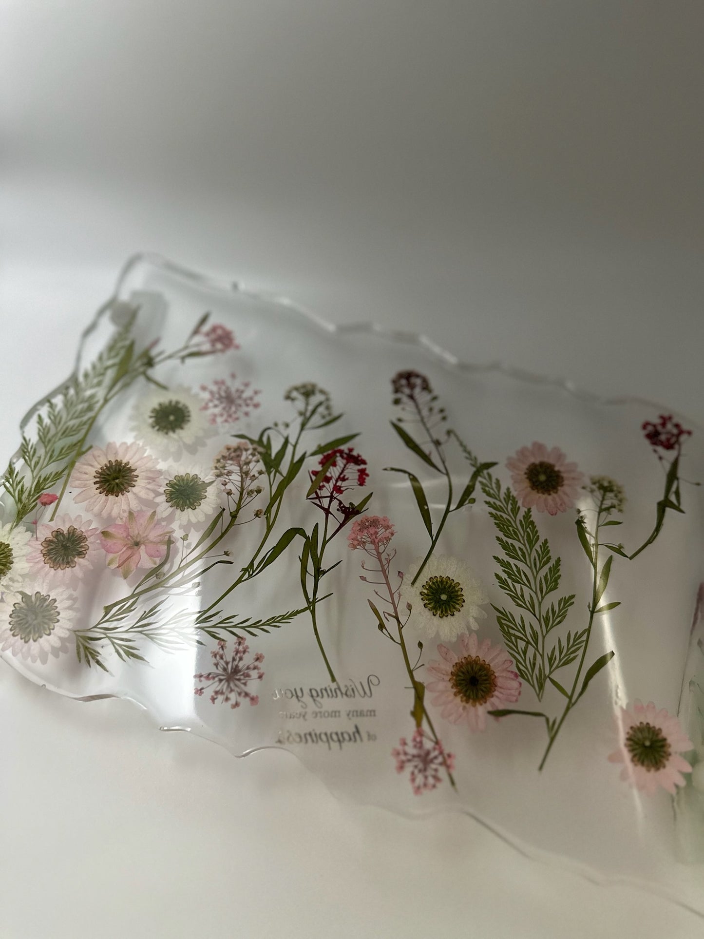 Floral and Clear resin Tray