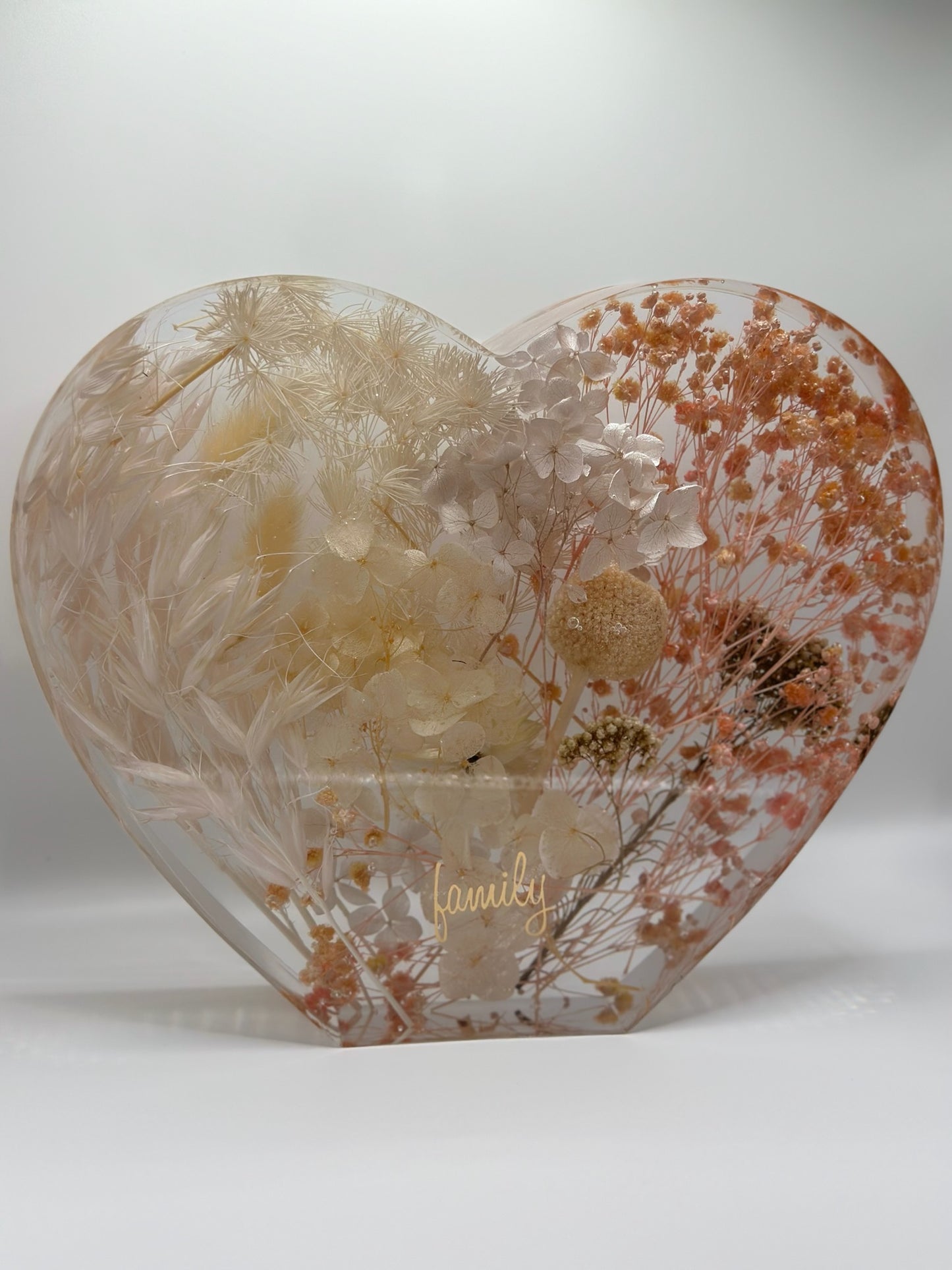 Heart shaped flowers preserve 8.5”