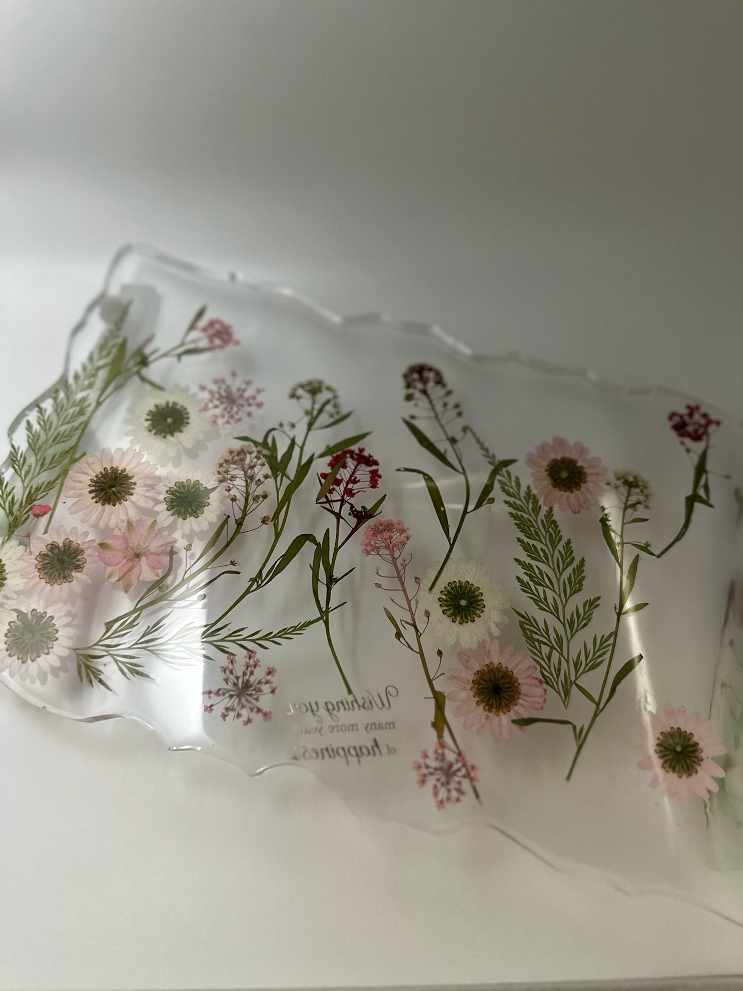 Floral and Clear resin Tray