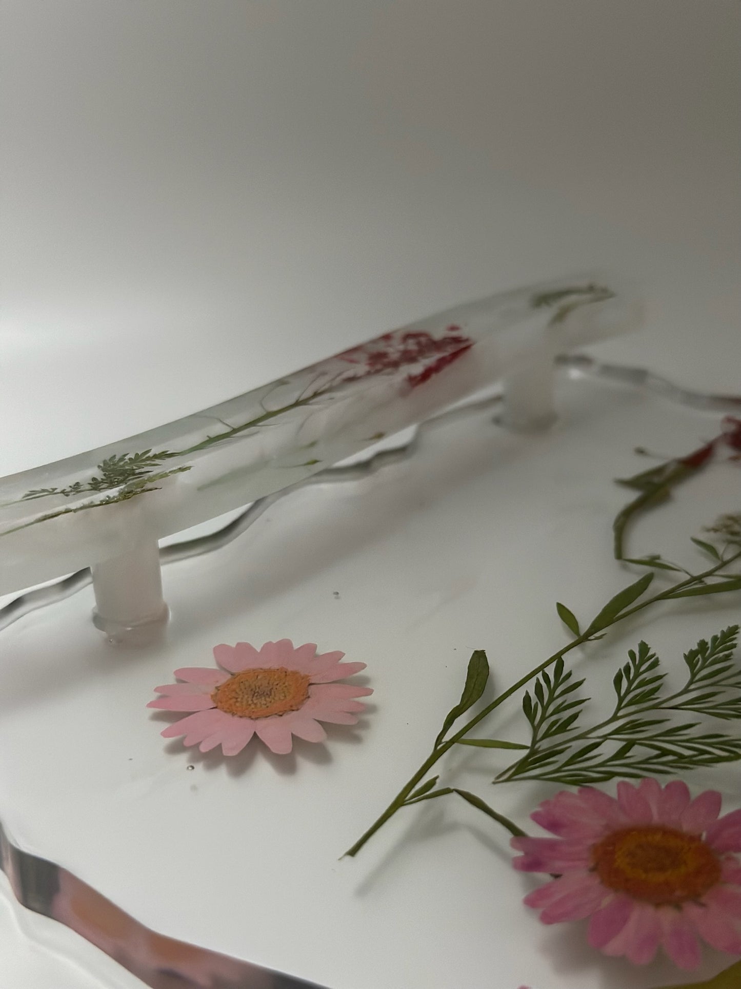 Floral and Clear resin Tray