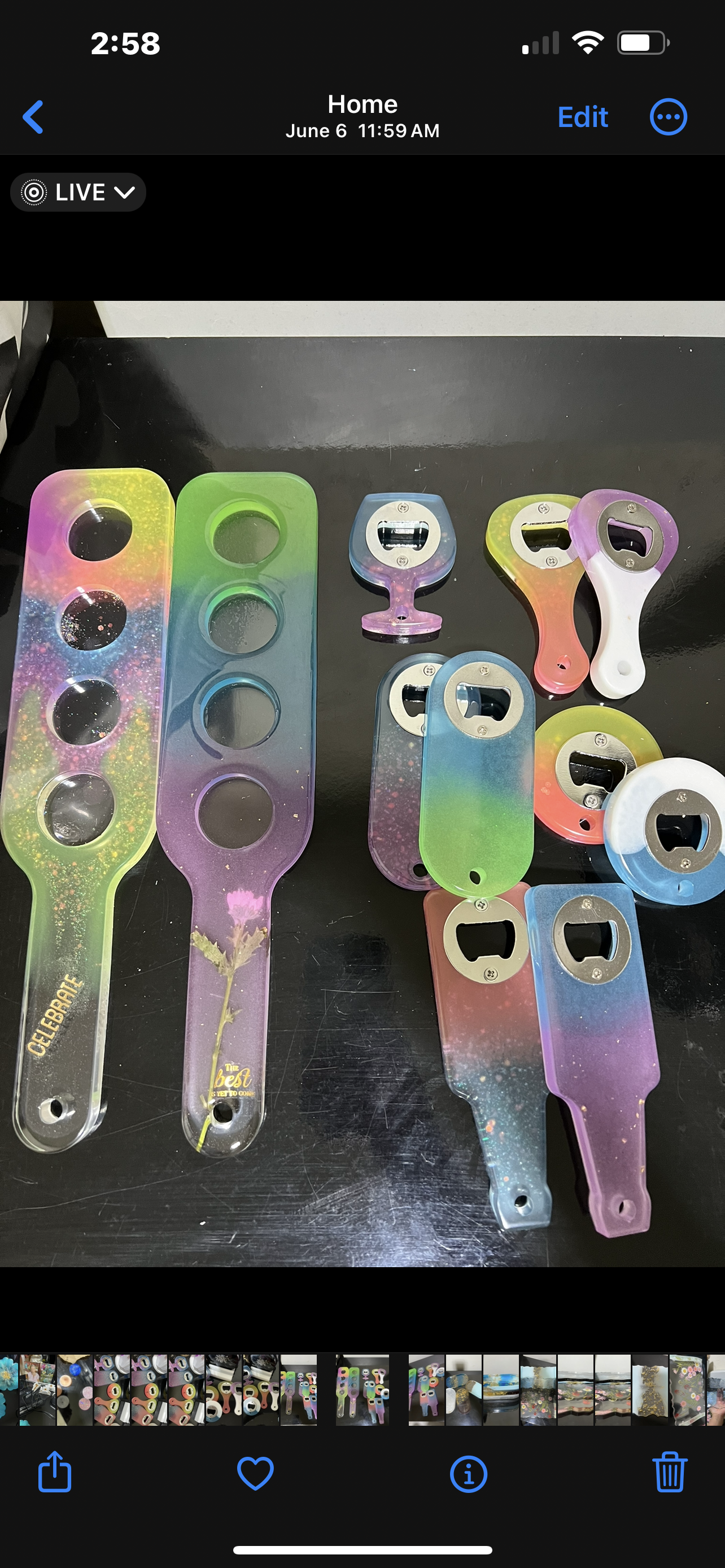 Handcrafted Resin Bottle Opener in Vibrant Summer Colors