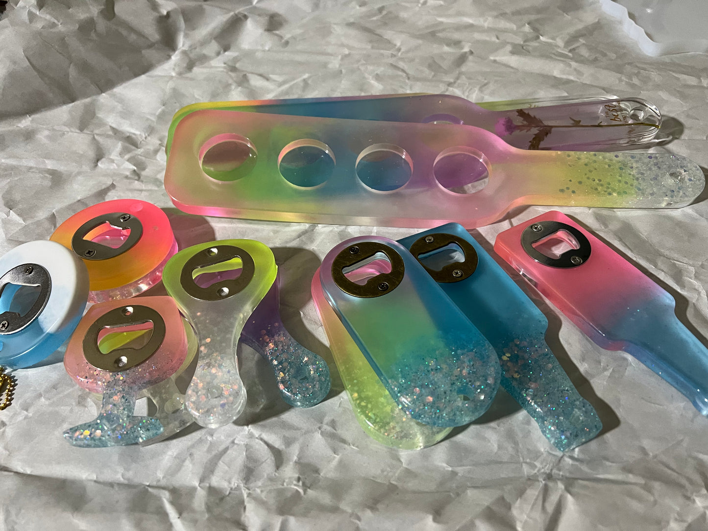 Handcrafted Resin Bottle Opener in Vibrant Summer Colors