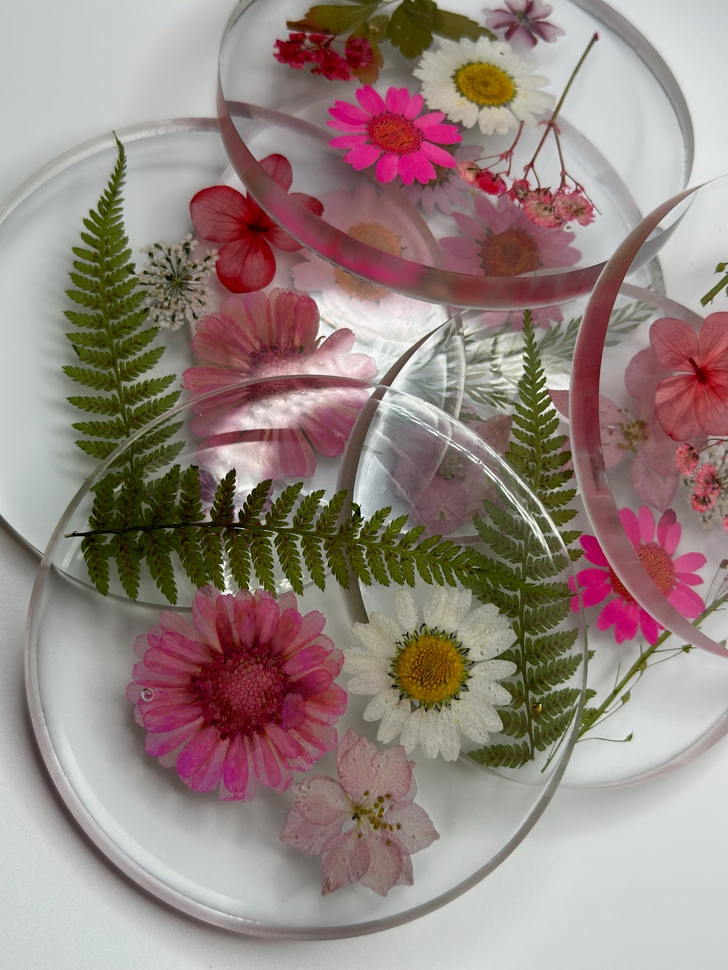 Clear with flowers coasters