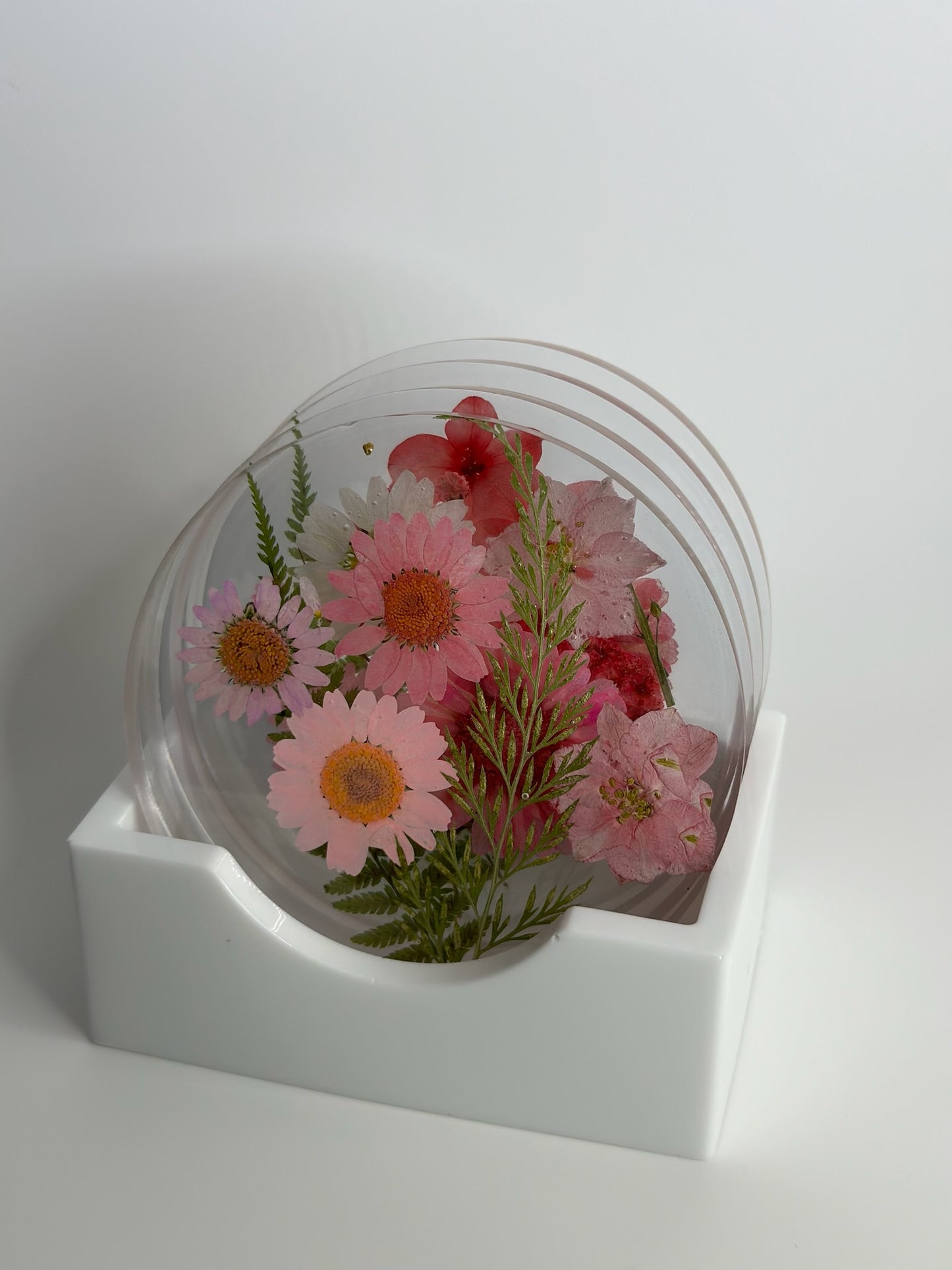 Clear with flowers coasters