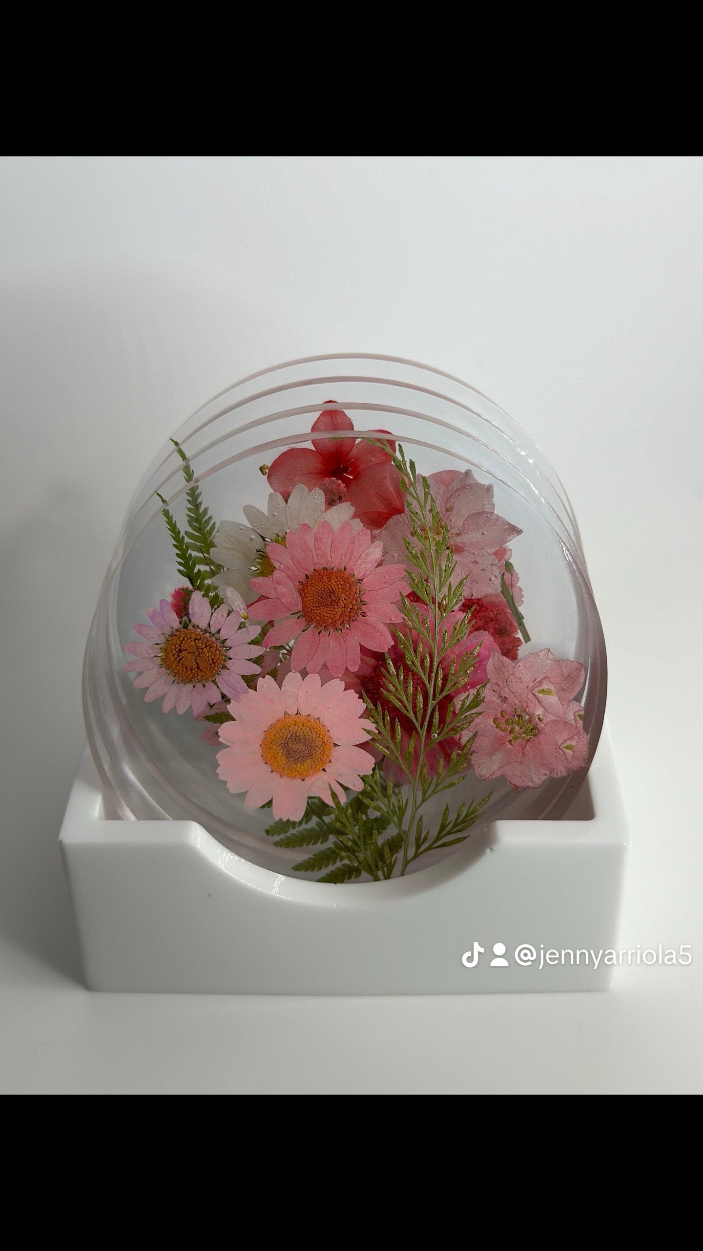 Clear with flowers coasters